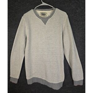 Ace Rivington Men's Gray Terry Textured Cotton Blend Sweater Size Medium